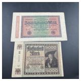 Two German Reich Notes