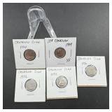 Five Canadian Dimes