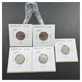 Five Canadian Dimes