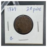 1869 Two-Cent Coin