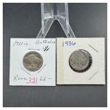 (2) Buffalo Nickels  See Photos for Dates