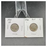 (2) Buffalo Nickels  See Photos for Dates