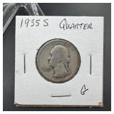 1935-S Washington Silver Quarter