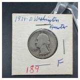 1934-D Washington Silver Quarter