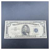 1953a $5 Silver Certificate