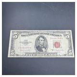 1953b $5 Red Seal Note
