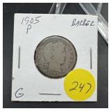 1905 Barber Silver Quarter