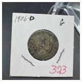 1906-D Barber Silver Quarter
