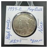 1934-d Peace Silver Dollar