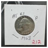 1963 Washington Silver Quarter