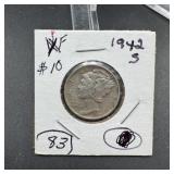 1942-S Mercury Silver Dime