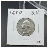 1964-D Washington Silver Quarter