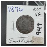 1876 Seated Liberty Silver Quarter