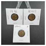(3) 1946 Lincoln Wheat Cents  P, D & S