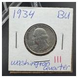 1934 Washington Silver Quarter