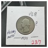 1934 Washington Silver Quarter