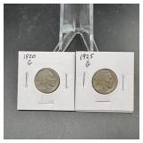 (2) Buffalo Nickels  See Photos for Dates