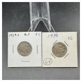 (2) Buffalo Nickels  See Photos for Dates