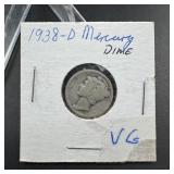 1938-D Mercury Silver Dime