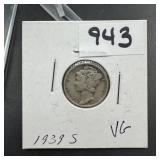 1939-S Mercury Silver Dime