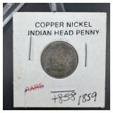 1859 Copper-nickel Indian Head Cent