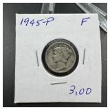1945 Mercury Silver Dime