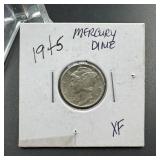 1945 Mercury Silver Dime