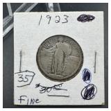 1923 Standing Liberty Silver Quarter