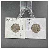 (2) Buffalo Nickels  See Photos for Dates