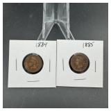 1884 & 1885 Indian Head Cents