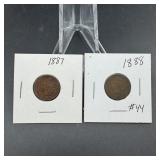 1887 & 1888 Indian Head Cents