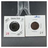 1889 & 1890 Indian Head Cents
