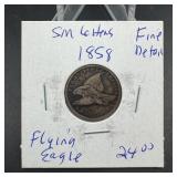 1858 Small Letters Flying Eagle Cent