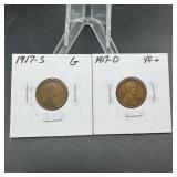 1917-D & 1917-S Wheat Cents