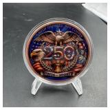 5oz .999 COPPER 250TH colorized AMERICA ROUND IN C