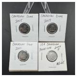 Four Canadian Dimes