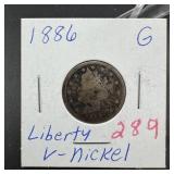 1886 Liberty V Nickel
