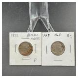 (2) Buffalo Nickels  See Photos for Dates