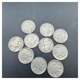 10 Buffalo Nickels