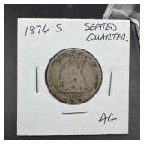 1876-S Seated Liberty Silver Quarter
