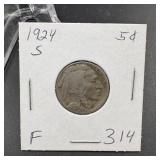 1924-S Buffalo Nickel