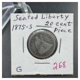 1875-S Seated Liberty Silver Twenty-Cent Piece