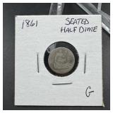 1861 Seated Liberty Silver Half Dime