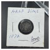 1872 Seated Liberty Silver Half Dime