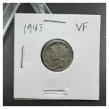 1943 Mercury Silver Dime
