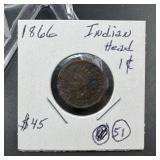 1866 Indian Head Cent
