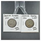 Two Canadian Silver Quarters