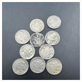 10 Buffalo Nickels