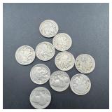 10 Buffalo Nickels