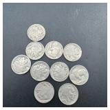 10 Buffalo Nickels